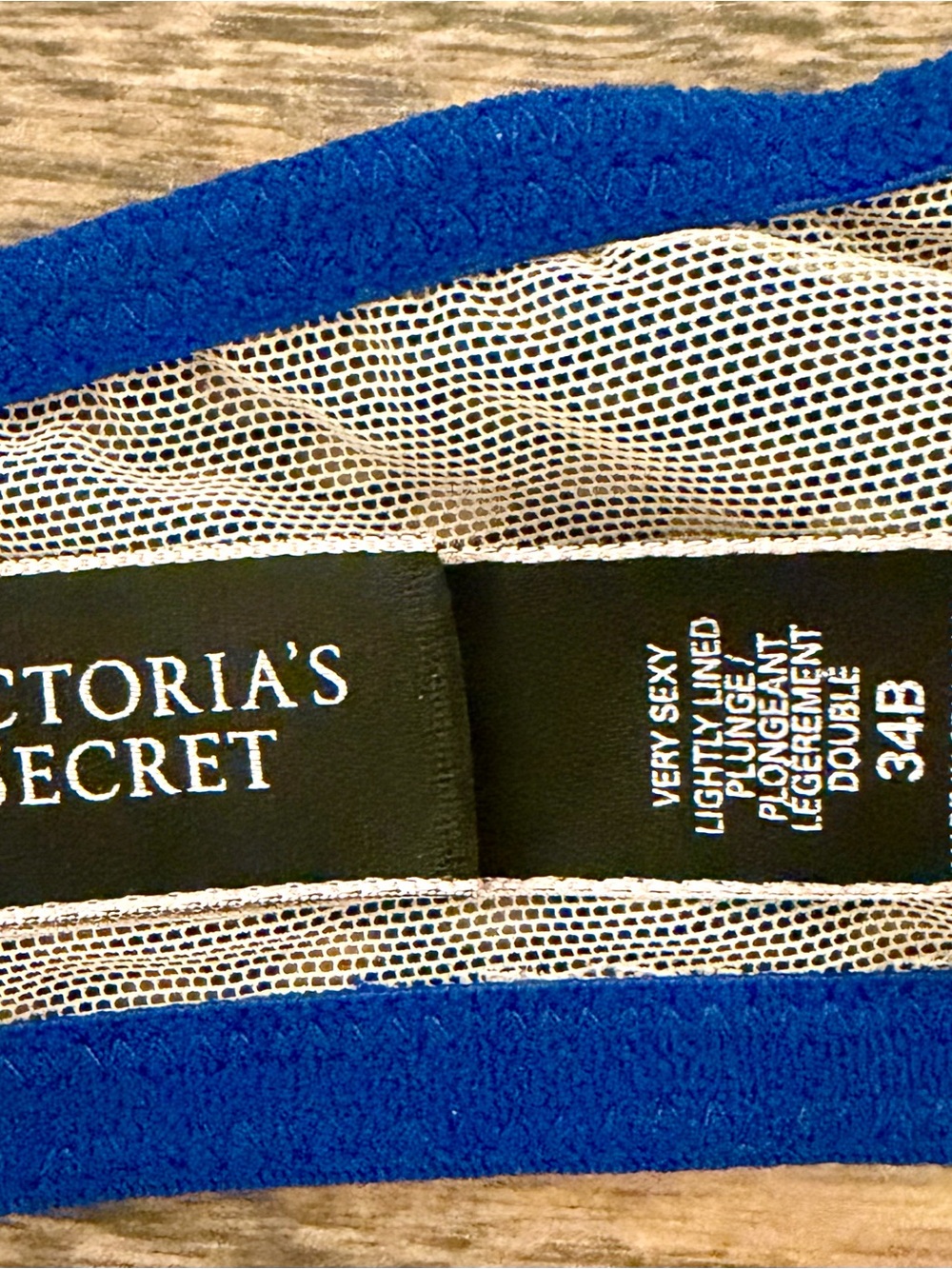 Victoria's Secret Navy Crochet Lace Bra with Nude Lining - Picture 9 of 9
